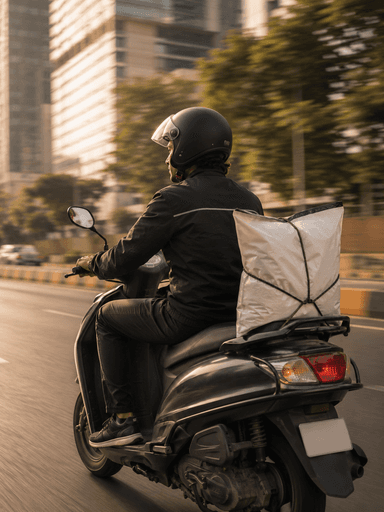 Rider on road