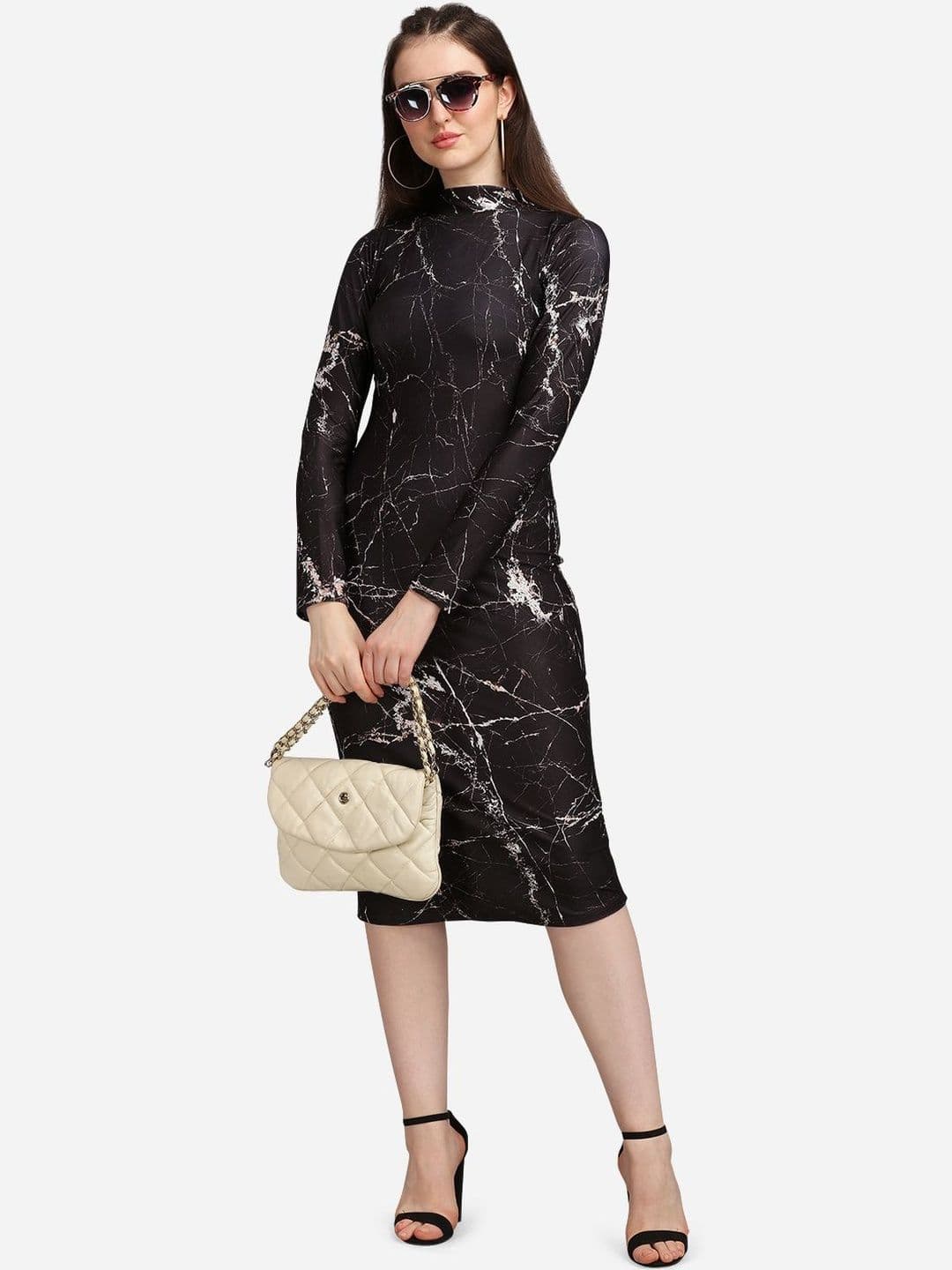 Milost Print Bodycon Midi Dress