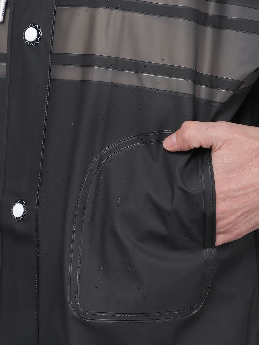 Dollar Men Colourblocked Attached Hood Rain Suit — view 5