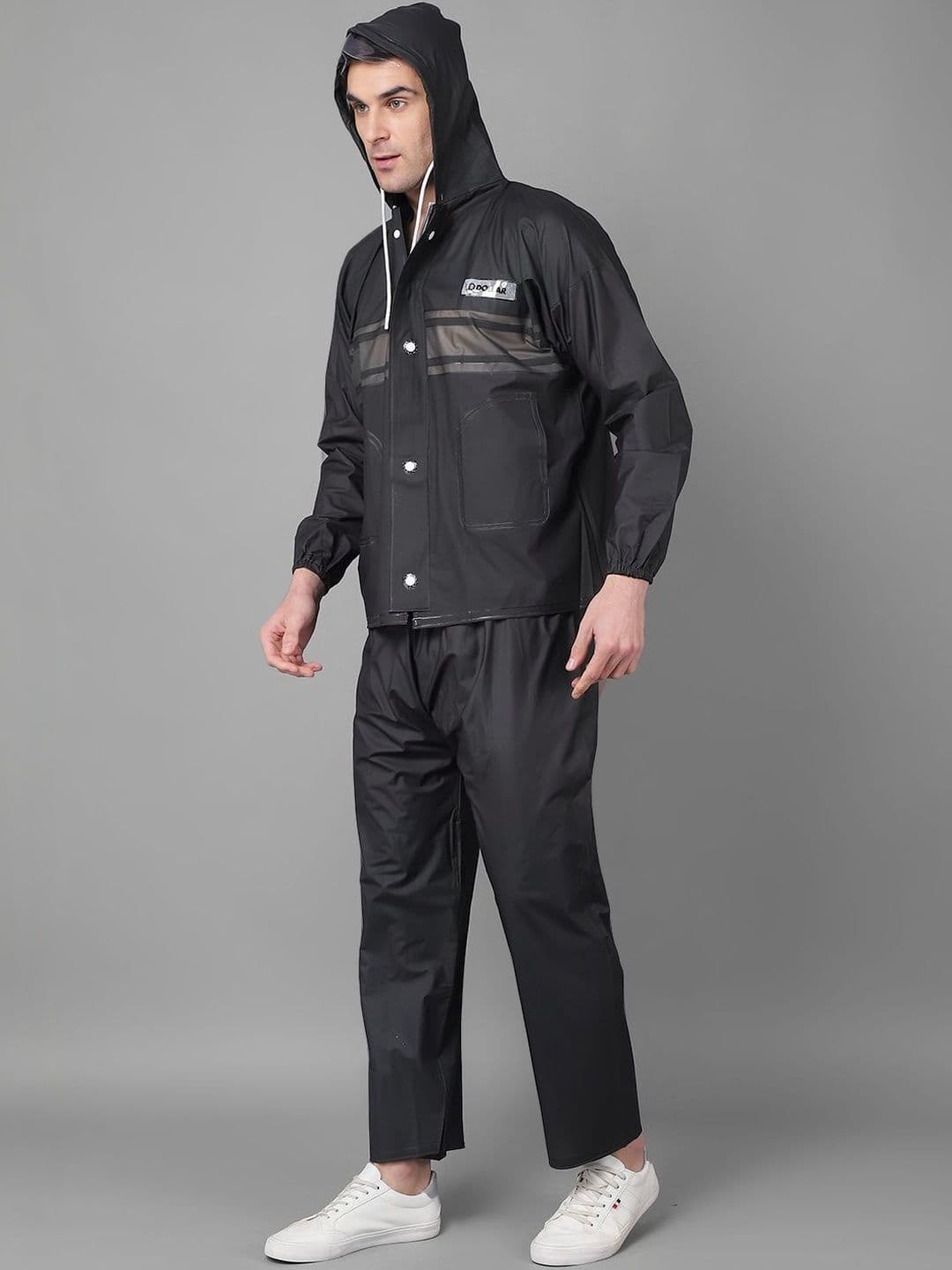 Dollar Men Colourblocked Attached Hood Rain Suit — view 3