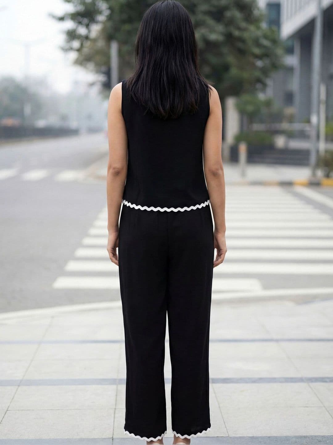 Girl Cntrl Solid Top with Trousers — view 2