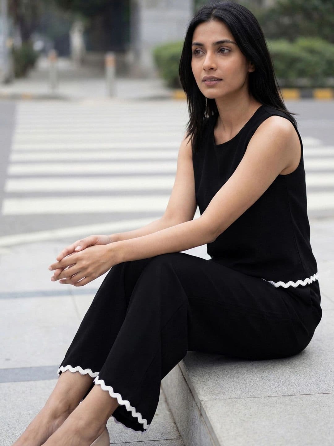 Girl Cntrl Solid Top with Trousers — view 4