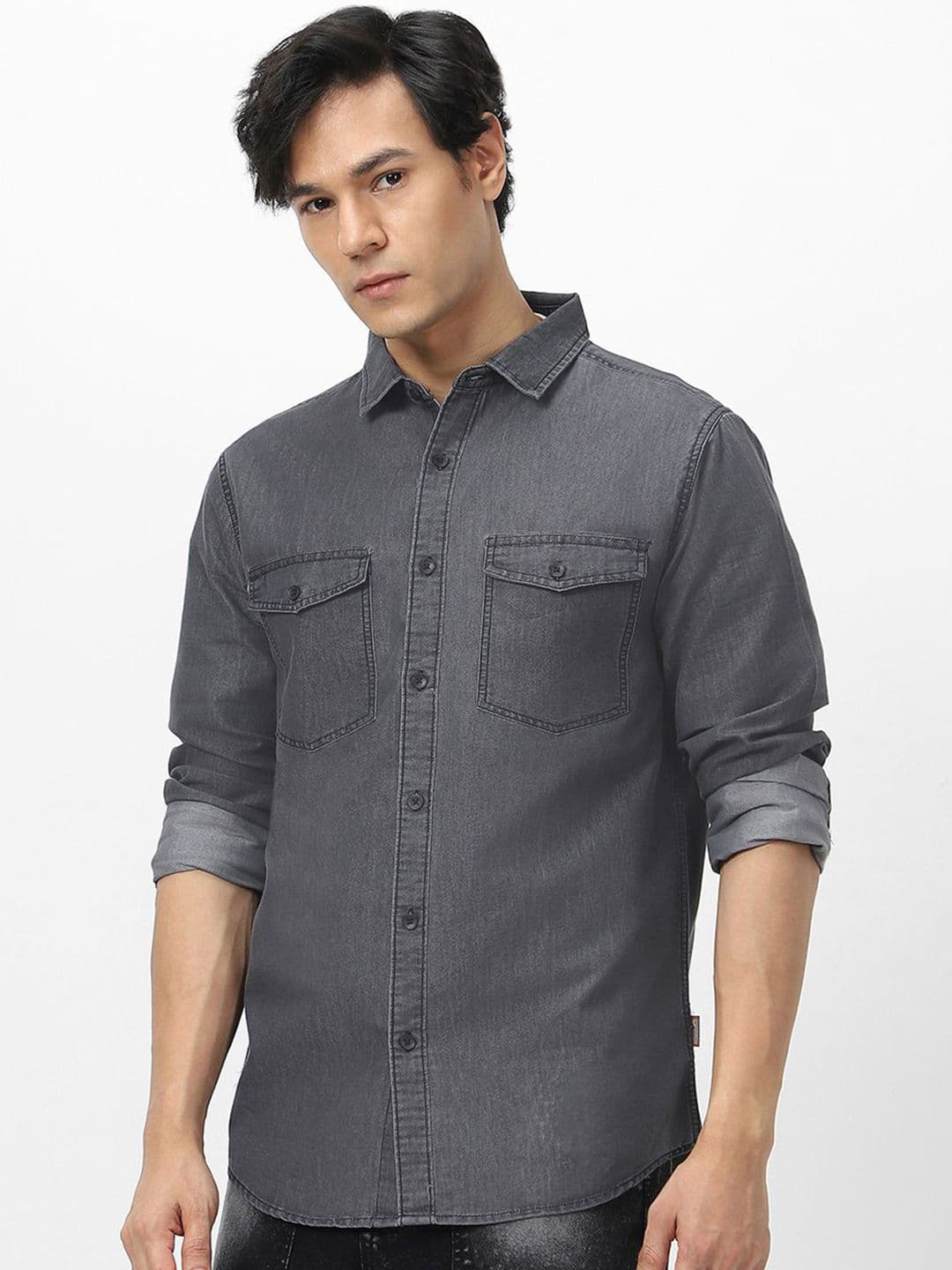 Urbano Fashion Men Full Sleeve Regular Fit Casual Denim Shirt — view 2
