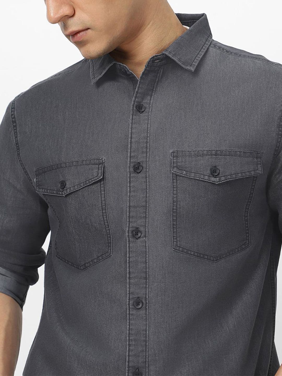 Urbano Fashion Men Full Sleeve Regular Fit Casual Denim Shirt — view 5