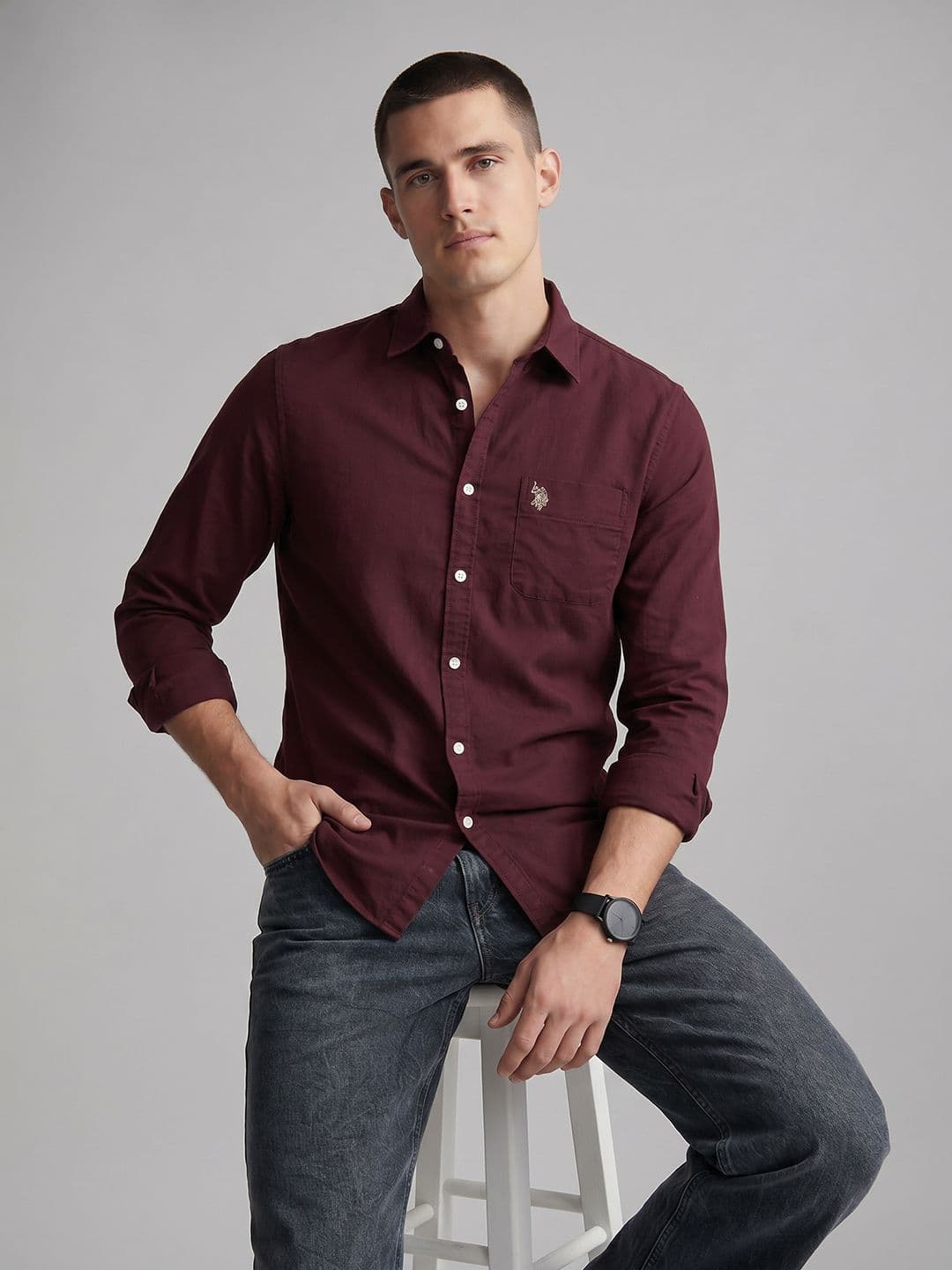 U.S. Polo Assn. Denim Co. Pure Cotton Casual Shirt