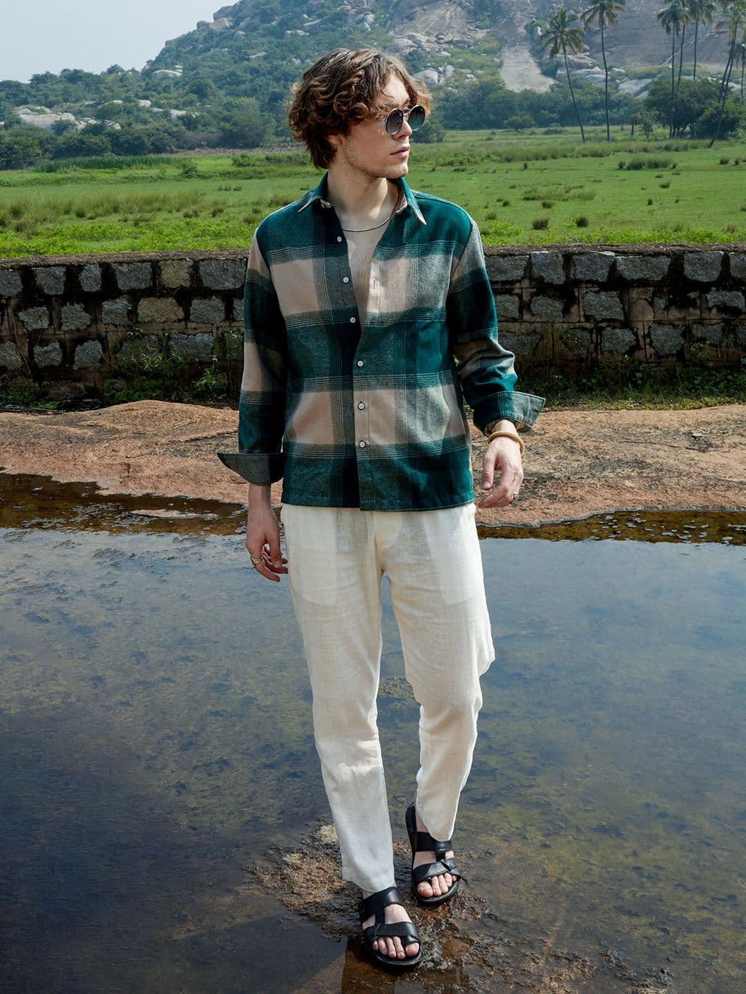 Cahoot Men Comfort Opaque Checked Casual Shirt — view 4