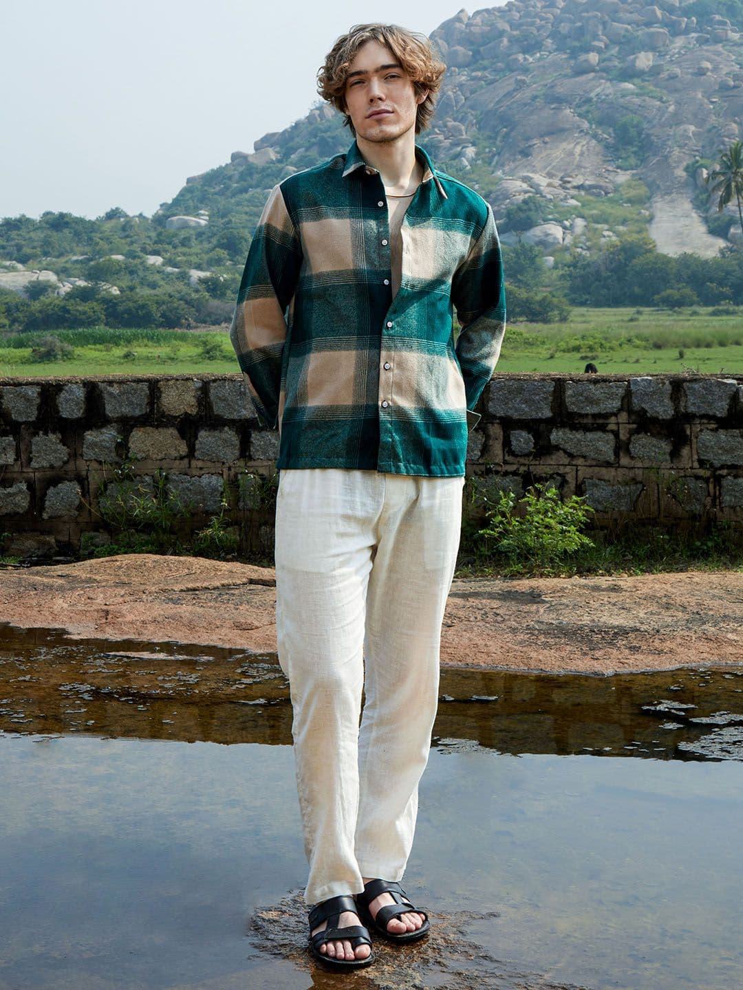 Cahoot Men Comfort Opaque Checked Casual Shirt — view 3